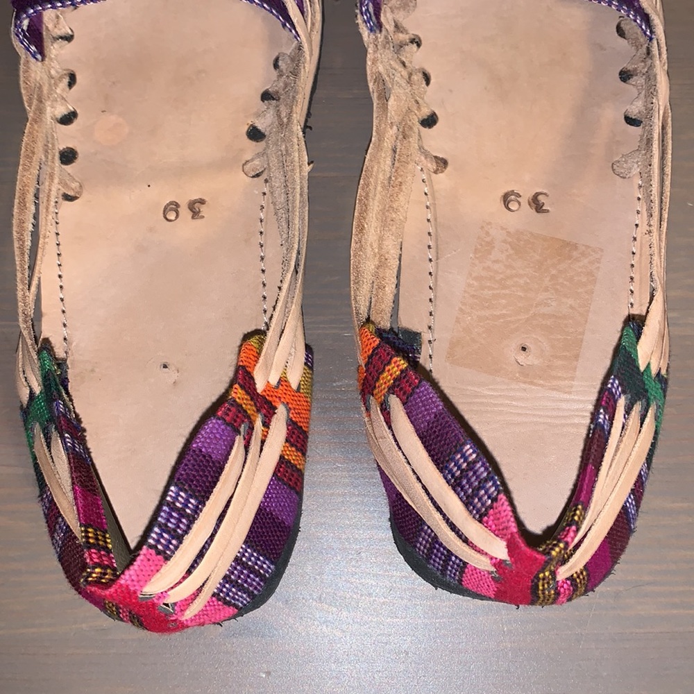 🆕 Handmade Boho Woven Leather and Textile Flats - Women’s Size 39 - Picture 6 of 7